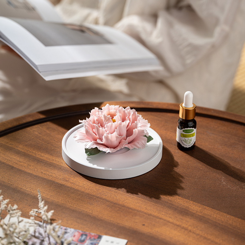Intangible Cultural Heritage Handmade Ceramic Flower Aroma Diffuser Peony Flower Ornament High-End Gift for Clients Extra-Large Size Intangible Cultural Heritage Handmade Ceramic Flower Aroma Diffuser Peony Flower Ornament High-End Gift for Clients Extra-Large Size