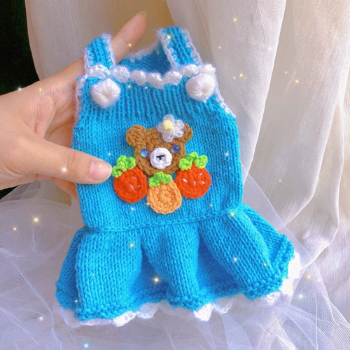 Весенний свитер, плетеное платье, шерстяная клубника, набор материалов, «сделай сам», домашний питомец, кот, с медвежатами