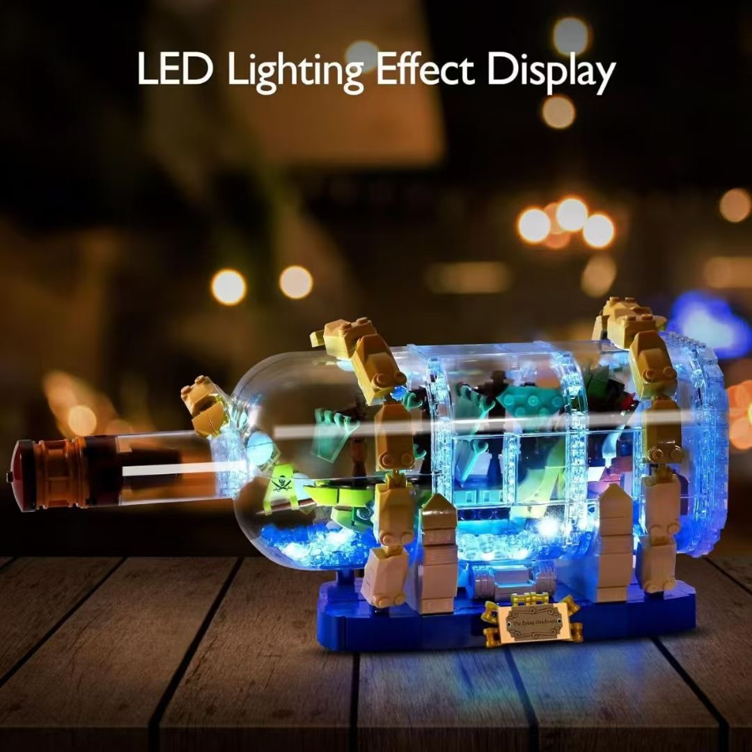 高品質でクリエイティブなオランダのボトル入り船の積み木おもちゃ、ライトバージョン、絶妙な装飾、男の子と女の子の学校へのギフト