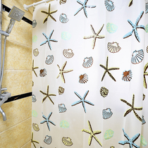 Cartoon Nordic retro European shower room shower curtain cloth bathroom suit Waterproof thickened mildew partition curtain