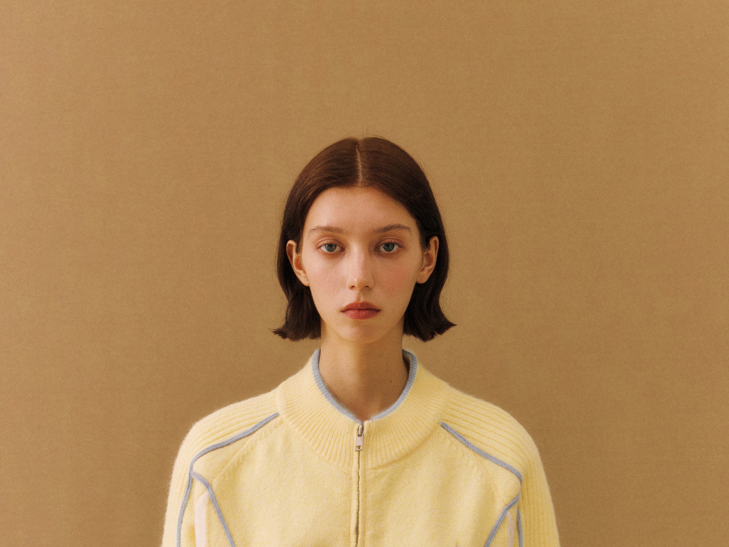 FPA Color-Block Zip-Up Knit Sweater