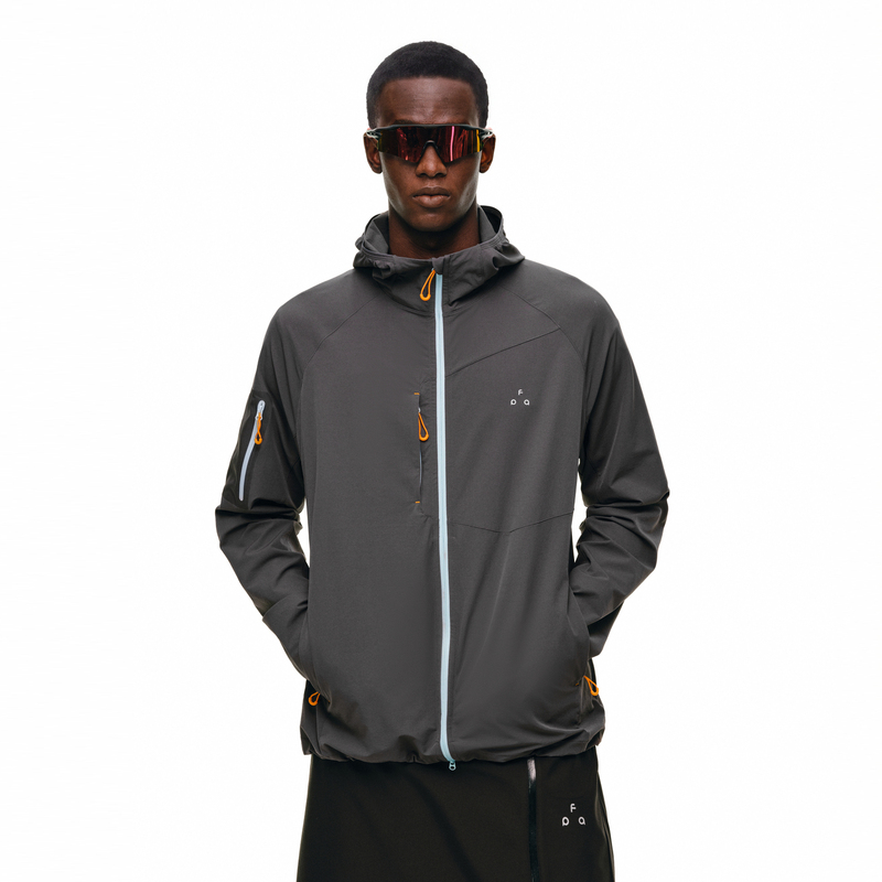 Fpa Color-Blocked Hooded Four-Way Stretch Softshell Jacket 2026 New Autumn Outdoor Sports Zipper Couple Jacket for Men