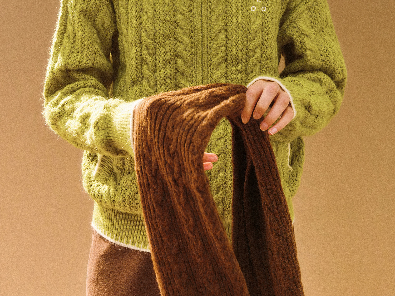 FPA Cable-Knit Color-Block Cardigan