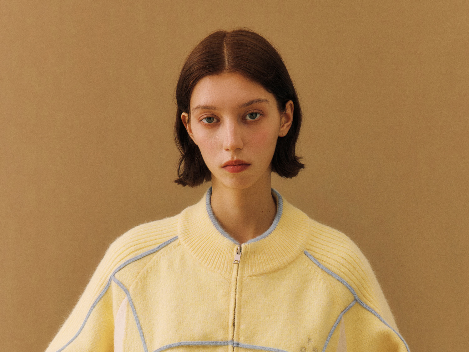 FPA Color-Block Zip-Up Knit Sweater