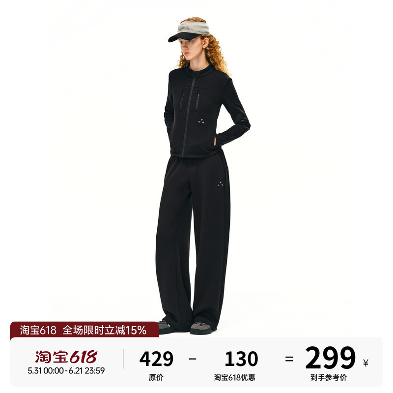 Fpa Special Mercerized Silhouette Air Layer Sports Jacket, National Trend Spring and Autumn Casual Suit, Stand Collar Short Jacket for Women