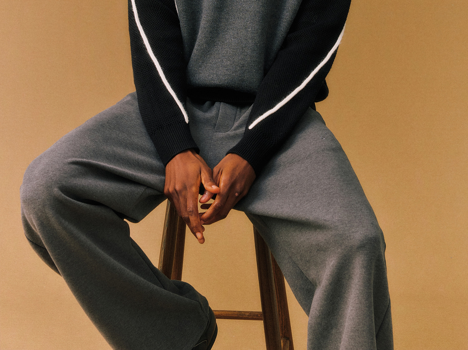 FPA Color-Block Curved Crewneck Sweater
