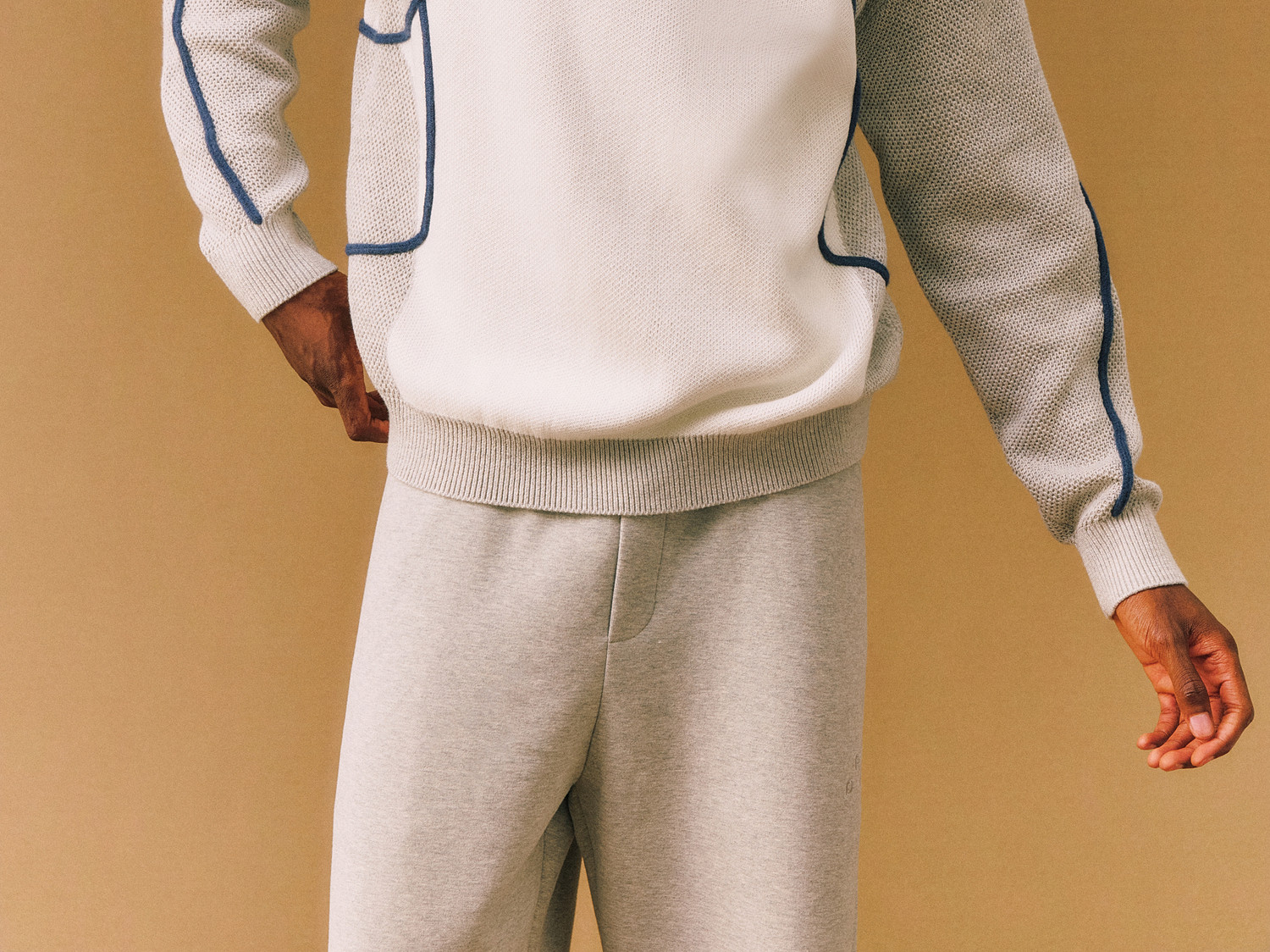 FPA Color-Block Curved Crewneck Sweater