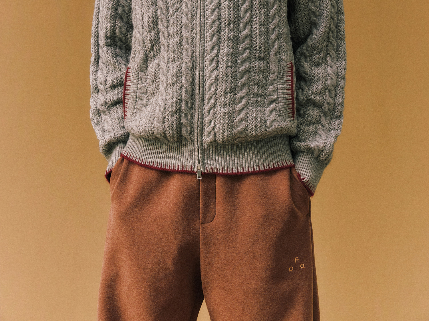FPA Cable-Knit Color-Block Cardigan