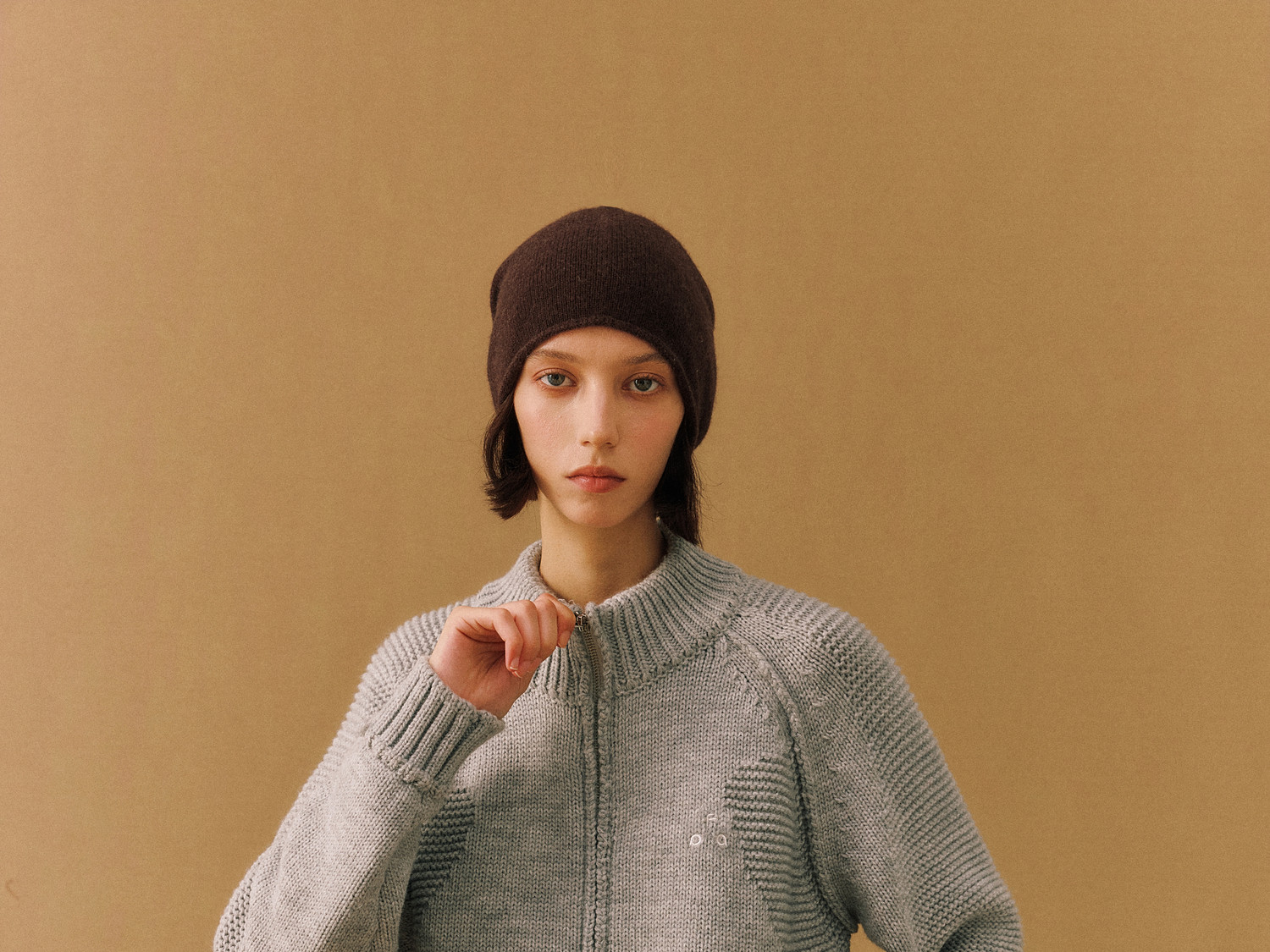 FPA Space-Dyed Zip-Up Cutout Sweater