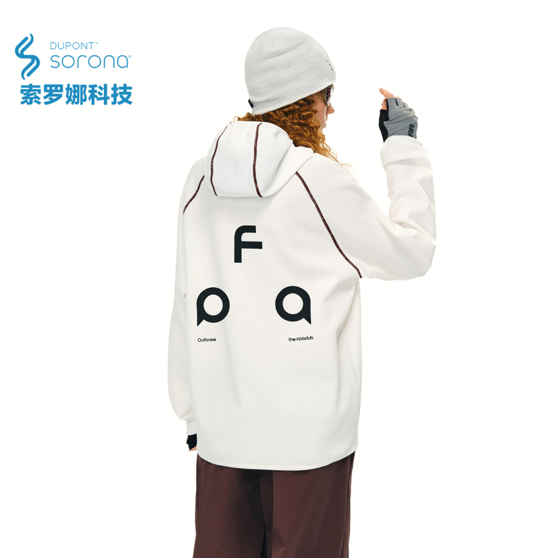Fpa Solona Waffle Hooded Sweatshirt Jacket, Spring and Autumn National Trend Niche Design Loose Couple Hoodie