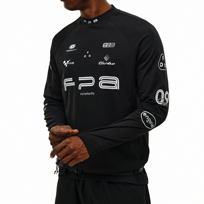 Fpa Moisture-Absorbing and Quick-Drying Half-High Collar Long-Sleeved Spring Outdoor Sports and Leisure Printed White and Black T-Shirt for Men Fpa Moisture-Absorbing and Quick-Drying Half-High Collar Long-Sleeved Spring Outdoor Sports and Leisure Printed White and Black T-Shirt for Men