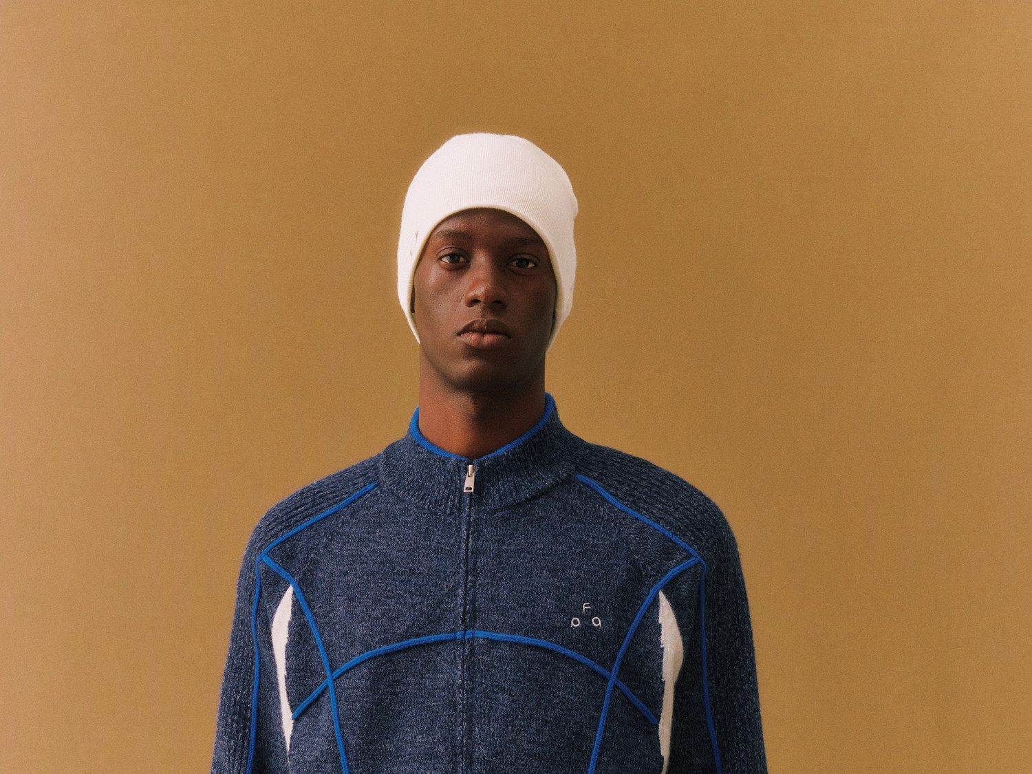 FPA Color-Block Zip-Up Knit Sweater