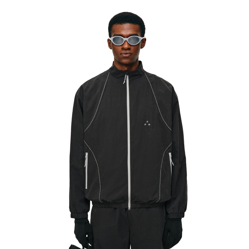 Fpa Rice Grain Embroidery Casual Jacket 2026 New Pocket Zipper Color-Block Couple Outfit Autumn Sports Stand Collar Coat