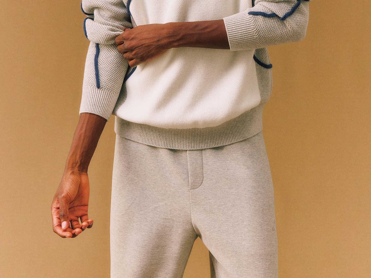 FPA Color-Block Curved Crewneck Sweater