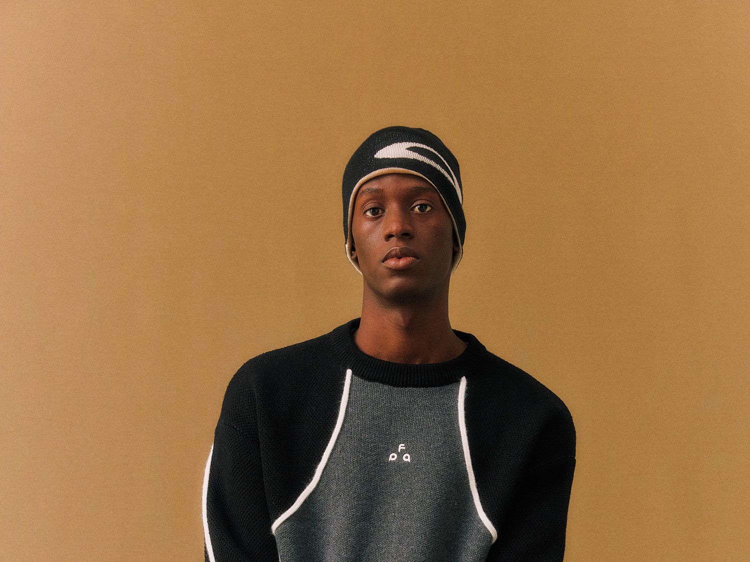FPA Color-Block Curved Crewneck Sweater
