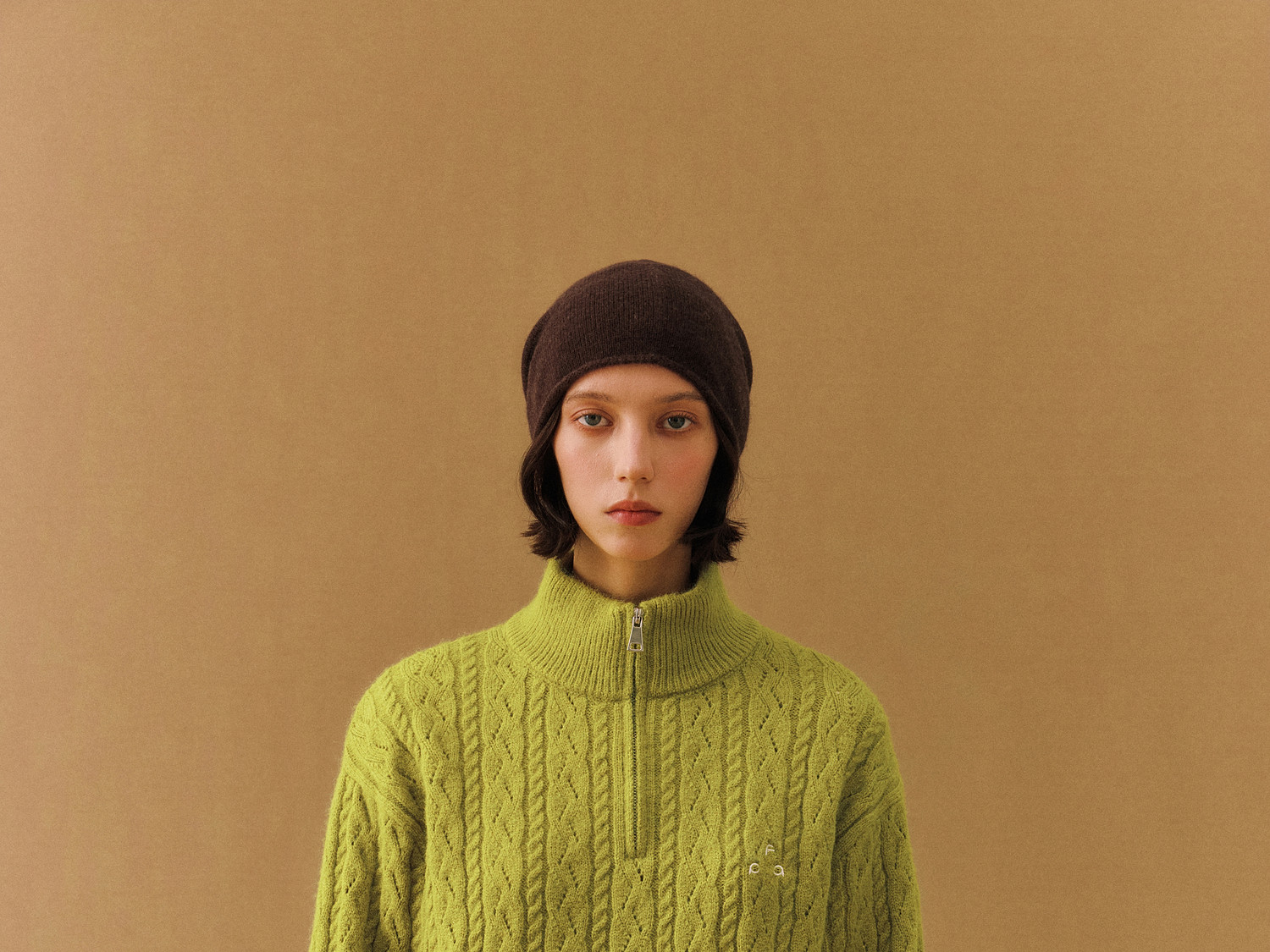 FPA Half-Zip Cable-Knit Sweater