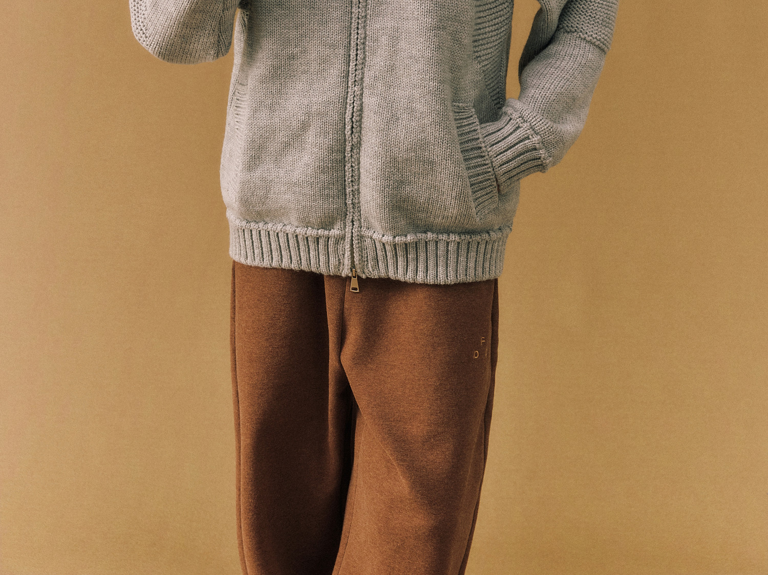 FPA Space-Dyed Zip-Up Cutout Sweater