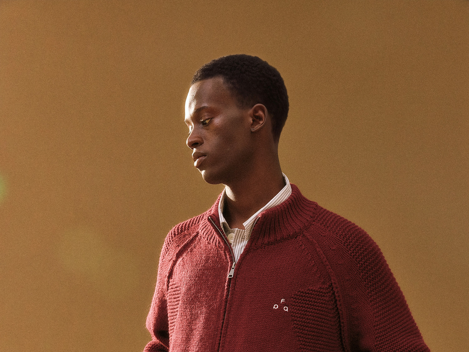 FPA Space-Dyed Zip-Up Cutout Sweater