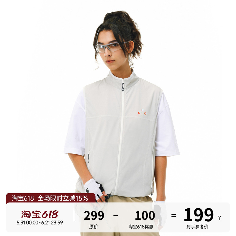 Fpa Three-Proof High Breathability Lightweight Hasso Vest Summer Zipper Sports National Trend White Sleeveless Jacket for Men