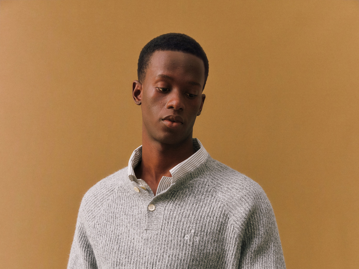 FPA Cable-Knit Color-Block Henley Sweater