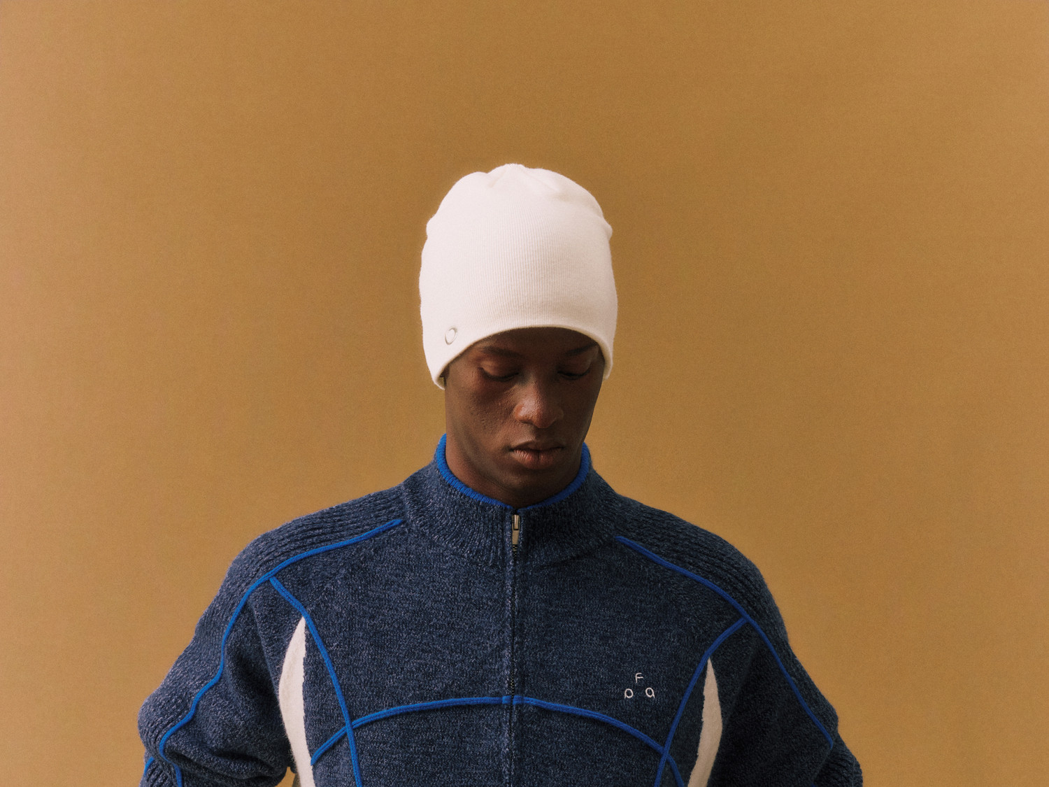 FPA Color-Block Zip-Up Knit Sweater