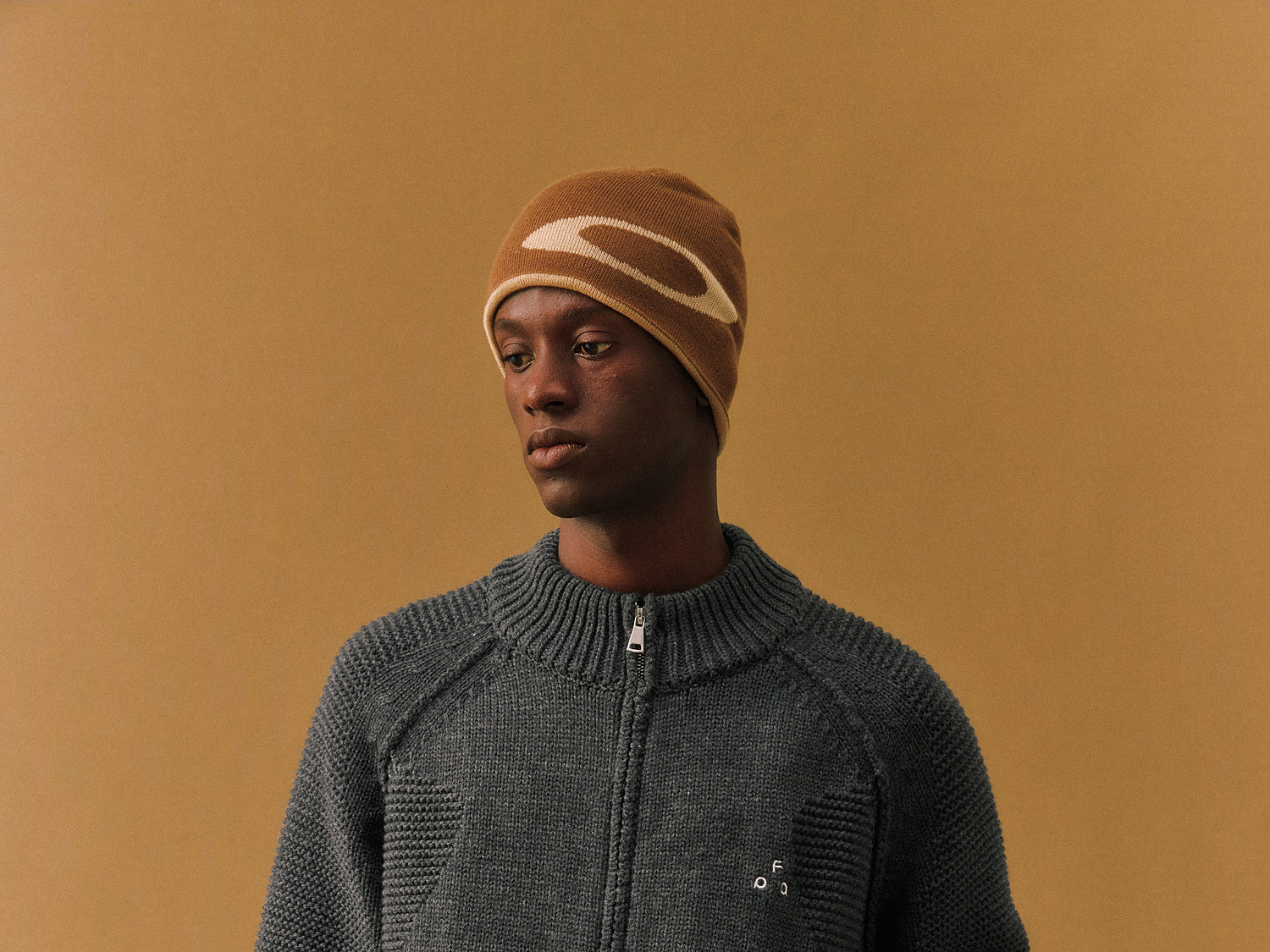 FPA Space-Dyed Zip-Up Cutout Sweater