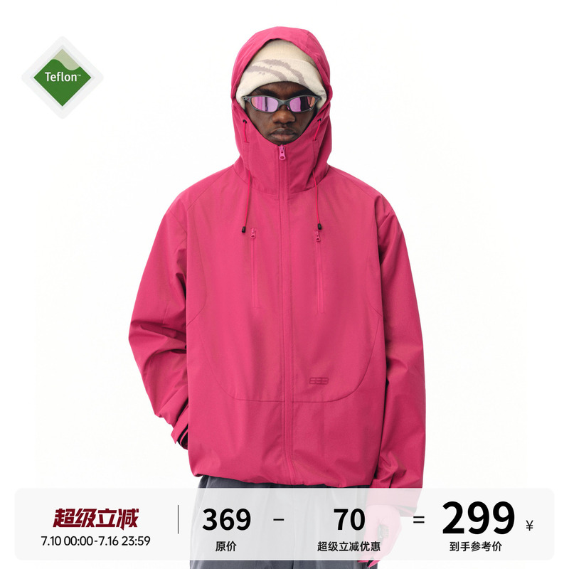 【Three-Proof】Fpa Double-Zip Hooded Three-Dimensional Structure Outdoor Jacket Windproof Sports Jacket