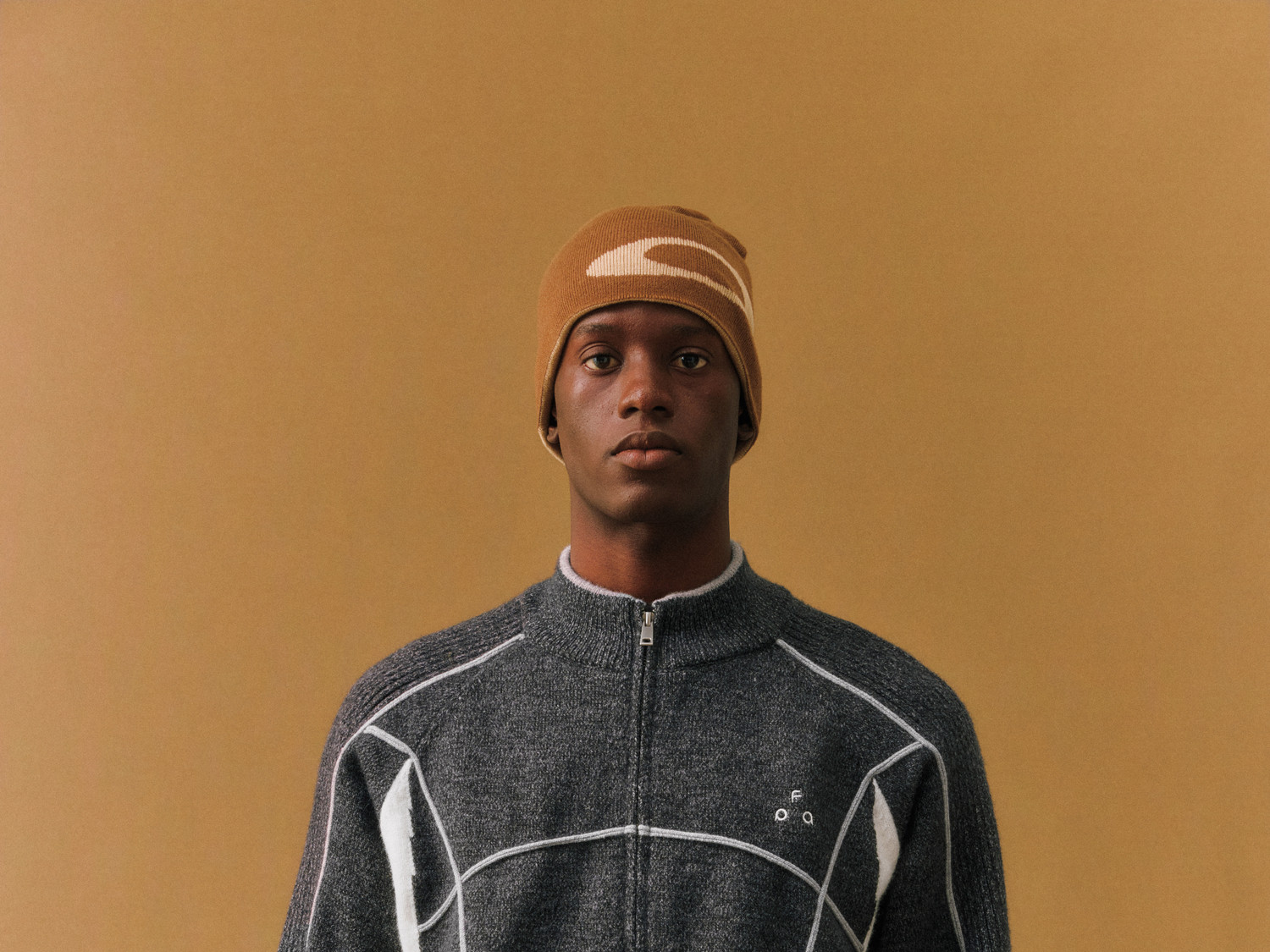FPA Color-Block Zip-Up Knit Sweater