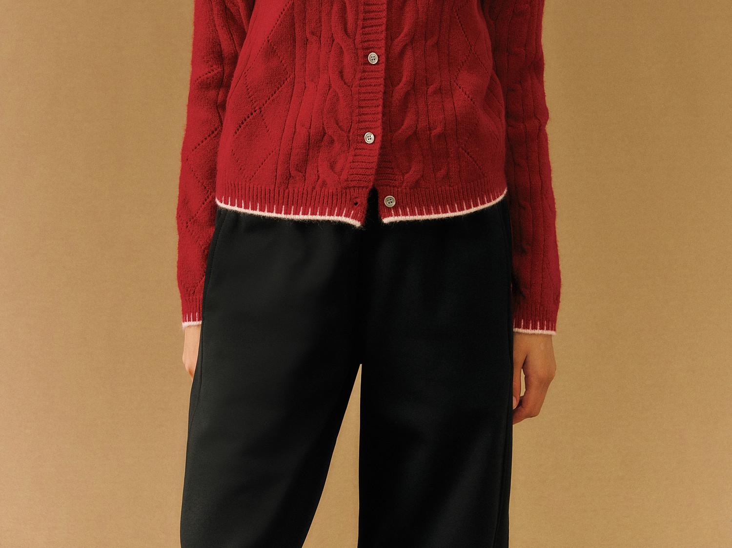 FPA Color-Block Cable-Knit Cardigan