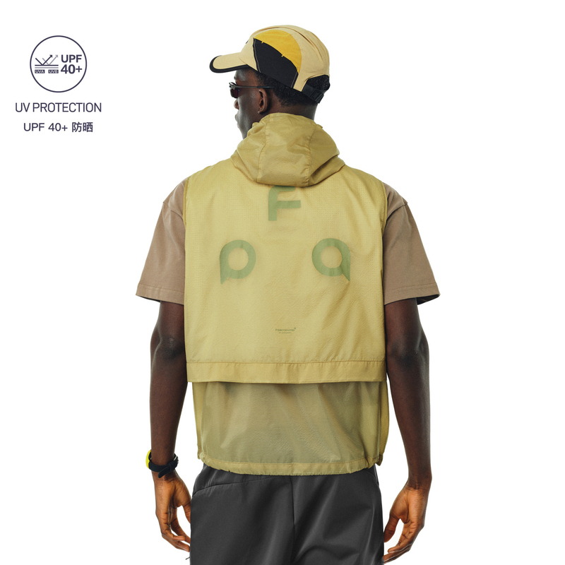 Fpa Sports Upf40+ Sun Protection Lightweight Hooded See-Through Vest Summer Outdoor Sleeveless Jacket National Trendy Brand Couple Vest