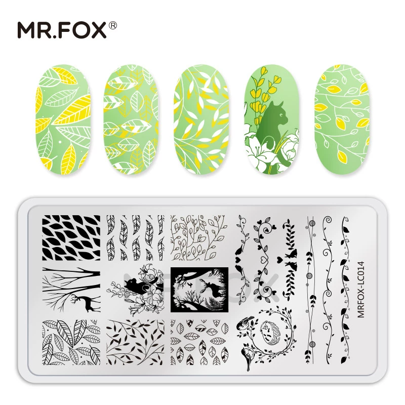 Mr. Fox Ông Fox Nail Art In thép Tấm Nail Art Tool Mẫu In tem Sơn móng tay Keo dán móng tay Mùa xuân - Công cụ Nail