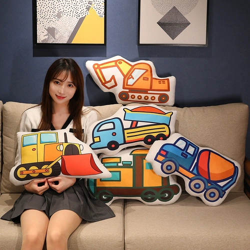 Мультяшная милая подушка, поезд, полицейская машина, скорая помощь, детская кукла для сна, подарок на день рождения