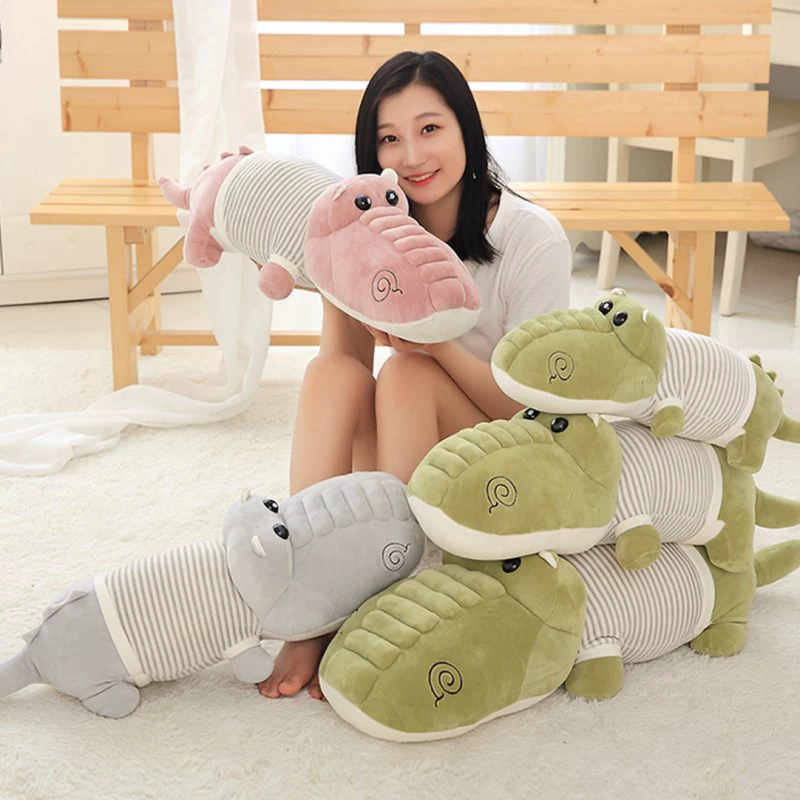 Búp bê dễ thương Cá sấu lớn Đồ chơi sang trọng Ngủ Nằm Gối Cô gái Hàn Quốc Quà tặng trẻ em vui nhộn - Đồ chơi mềm