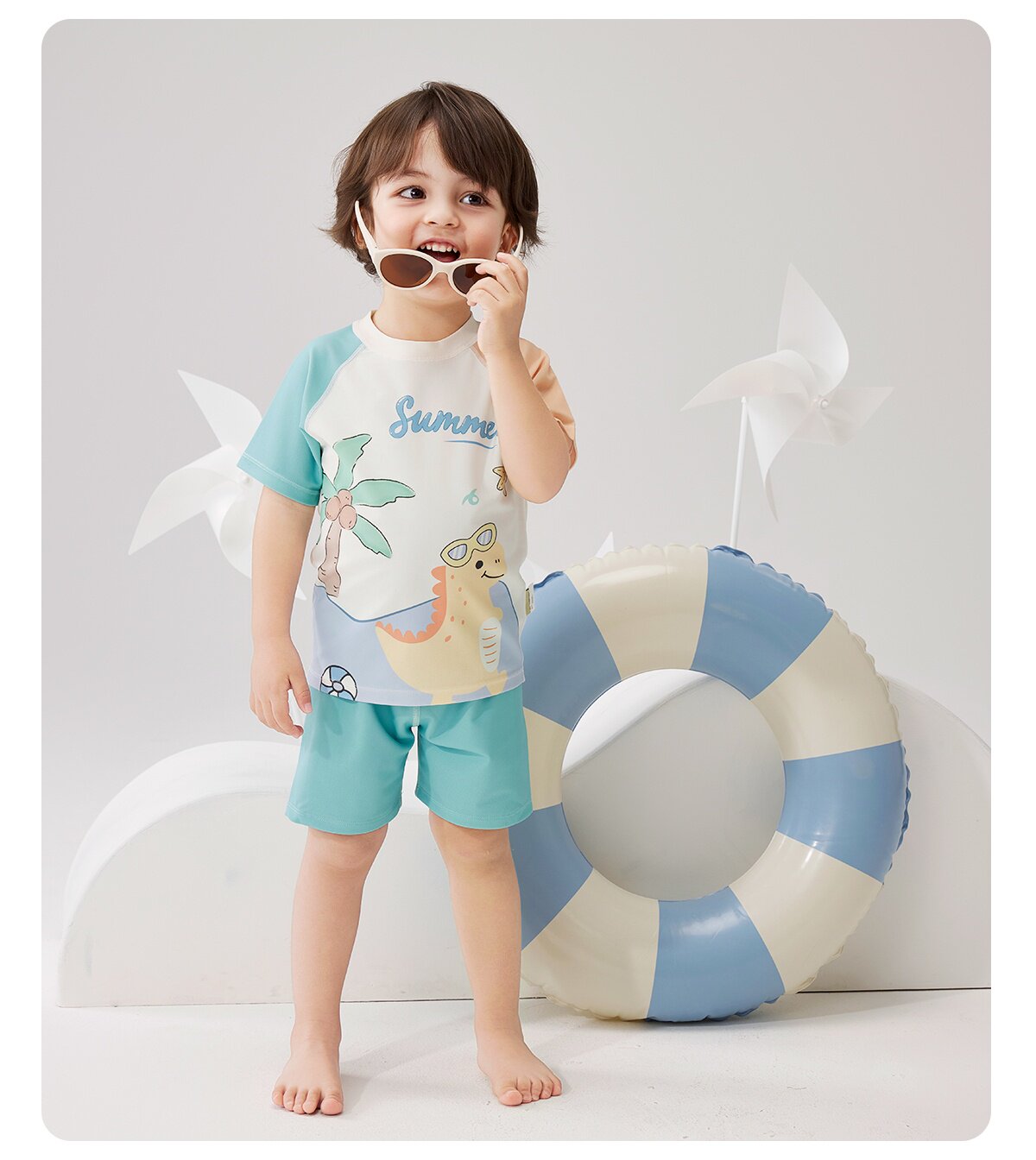 Wilberu Girls' Swimwear Two-Piece Children's Girls' and Boys' Summer Sun Protection Class a One-Piece Swimsuit for 3-Year-Olds — 24