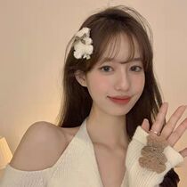Autumn and winter plush suede small bear hairpin clip Han version Teenage Girl Side Clips Cute Hair Accessories Headwear 2021 New