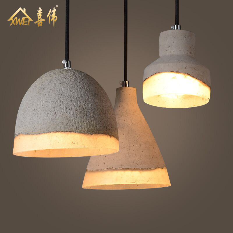 Designer Retro Bar Counter Lamp American Creative Wabi-Sabi Style Restaurant Pendant Light Concrete Cement Industrial Pendant Light