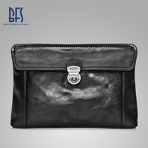 BFS handbag mens leather soft envelope bag mens cowhide hand grab big hand bag bag new trend luxury