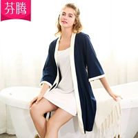 Váy ngủ nữ Fenteng xuân hè 2019 mới giản dị phục vụ tại nhà mùa hè nữ mỏng - Night Robe đồ ngủ nam