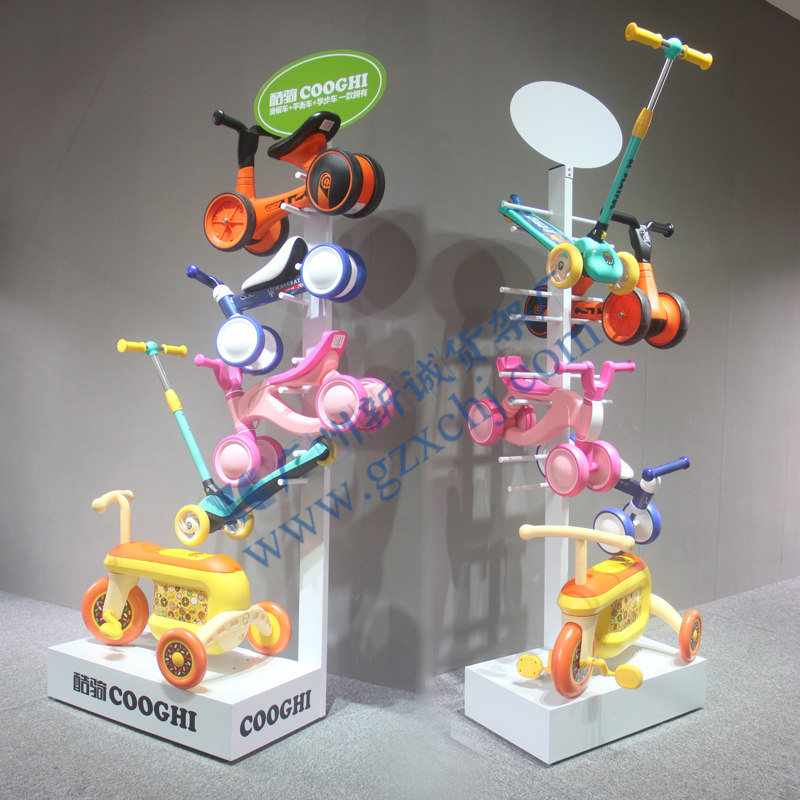White Scooter Show Rack Children Scooter Exhibition Rack Frog-Style Car Shelving Baby Carrier Exhibition Shelf Display Show Shelf
