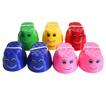 Sentimental training equipment anti-talc childrens foot stepping stone Smiley face stilt Stone balance stepping stone hemisphere Stone