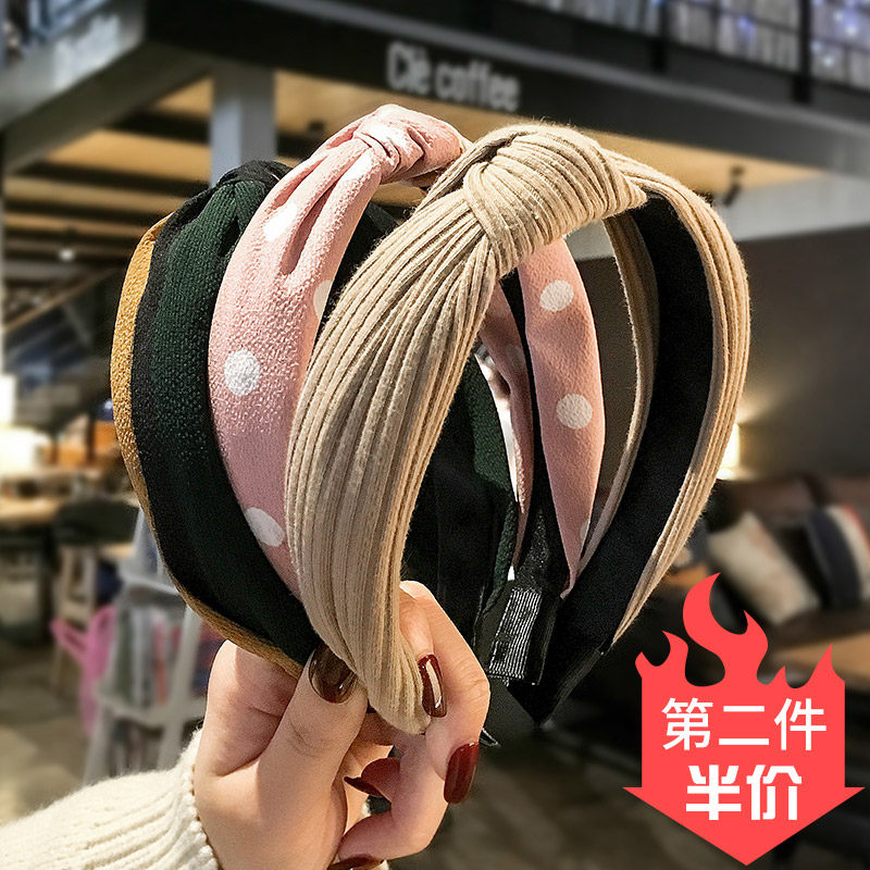 Spring simple face wash 2020 new hairpin hair band out of the girl pressure hair quality hair band net red wild headdress