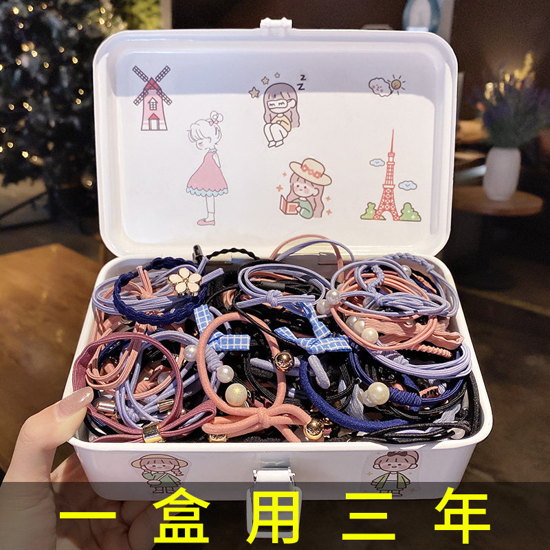Net red rubber band female tie head ins hair rope Forest hair ring High elastic durable leather case Simple temperament hair ring