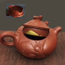 Hangzhou Jinfu lacquer craftsman handmade tea set Purple sand pot Ceramic jade beeswax bamboo repair special recommendation