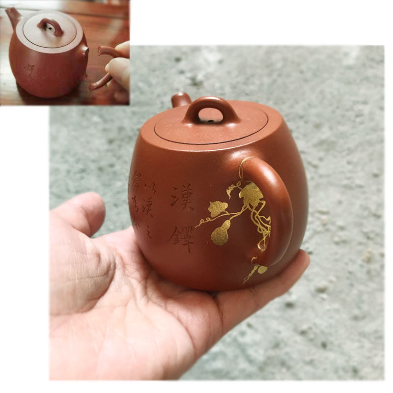 Zhejiang Hangzhou Gold Specialty Handicraft Lacquer Ware Tea Ware Tea Set Porcelain Jade Porcelain Jade Honey Wax Bamboo Ware Repair