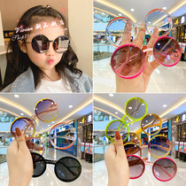 Hong Kong 2021 childrens sunglasses Korean version of fashion boy anti-UV sunglasses sunscreen girls glasses