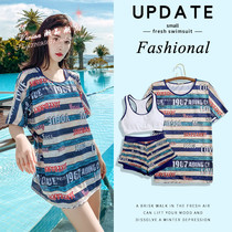 Hong Kong Swimsuit Woman 2021 Summer Fashion Split Three Sets Conservative Shade of Slim Foam Spa Swimsuit