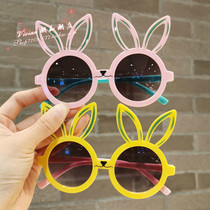 Hong Kong childrens sunglasses girls ears Rabbit sunglasses boy cute sunglasses anti-UV glasses