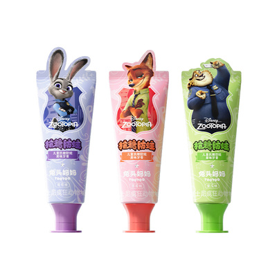 疯狂动物城儿童抗糖防蛀果味牙膏