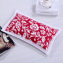 Cotton printed coarse cloth baby buckwheat pillow children pillowcase lace pillow pillowcase with pillow core cover removable and washable