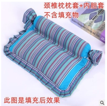 Cotton old coarse cloth combination cervical pillow buckwheat shell pillowcase adult pillowcase neck guard single pillow candy pillowcase